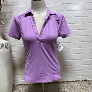NWT Clover Bobby Jones Lilac Performance Top Sz S